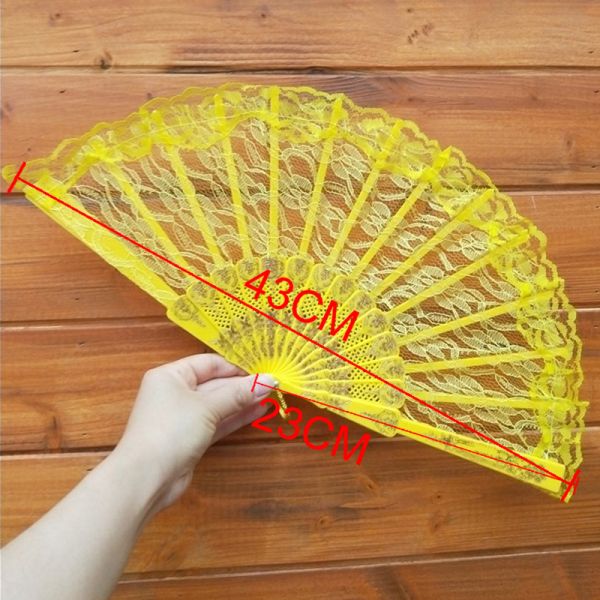 [I AM YOUR FANS] Hot Selling Lace Wedding Hand Fans Folding Fan Plastic Hand Fan