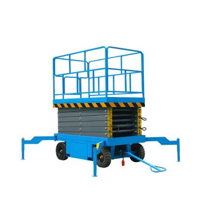Mobile Aerial Scissor Lift , Yellow Black 1 Ton 9 Meter Hydraulic Elevator Lift