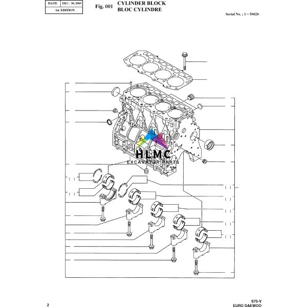 729902-01560 Yanmar Engine Diesel Cylinder Block 4TNE98-BQFLC 4TNE98 Komatsu Machinery Engine Parts