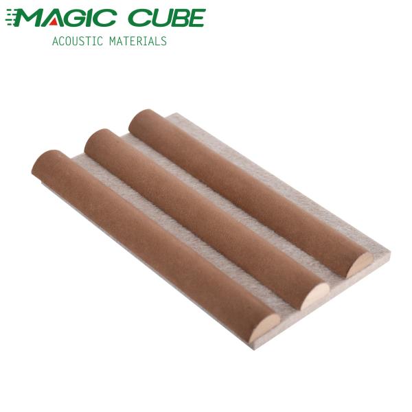 600*2400mm Suede Wrapped Wood Slat Panels For Home Wall Decoration
