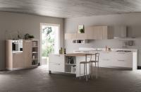 Armoire de cuisine en bois blanc en grain EB