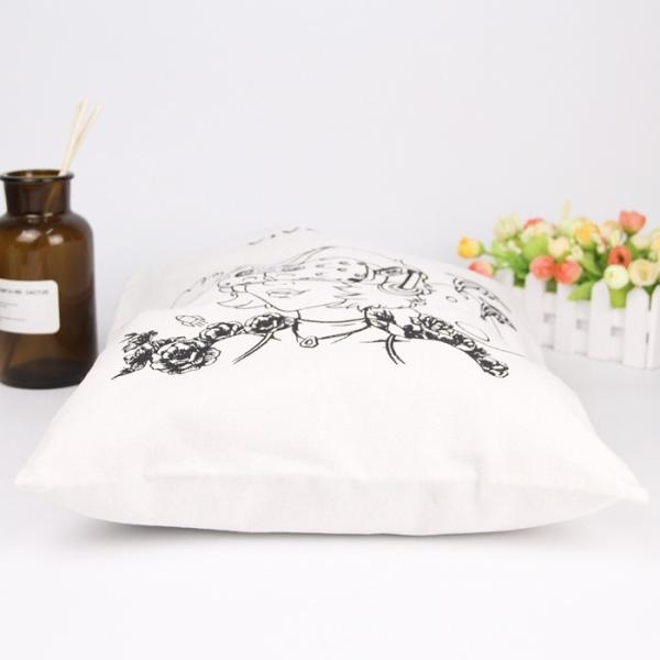 Folding Custom Drawing Cotton Printed Reusable Shopping Bags Washable
