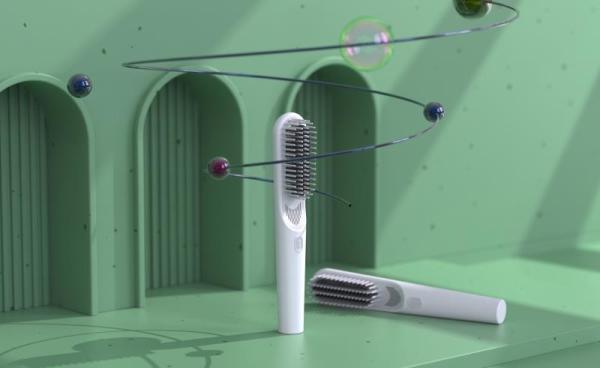 PET Handle Rechargeable Wireless Hair Straightener Brush