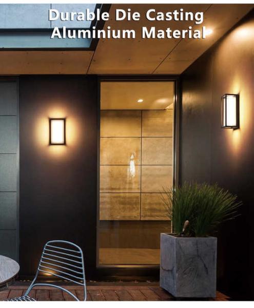 IP65 Modern Lantern Lamp 12 Inch Balcony Decor Garden Wall Lamp