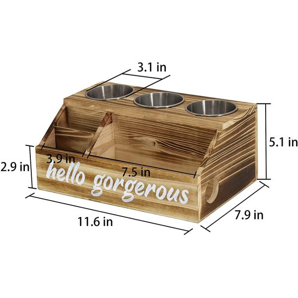 Rustic Design Style Wall Mount Hair Styling Care Tool Organizer with Personalized Logo