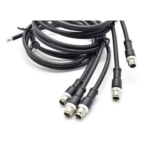 M12 8Pin Connecteur circulaire à code X Plug Shield Panneau à vis arrière Montage PG9 Pour les signaux de surveillance Ethernet Cat6a