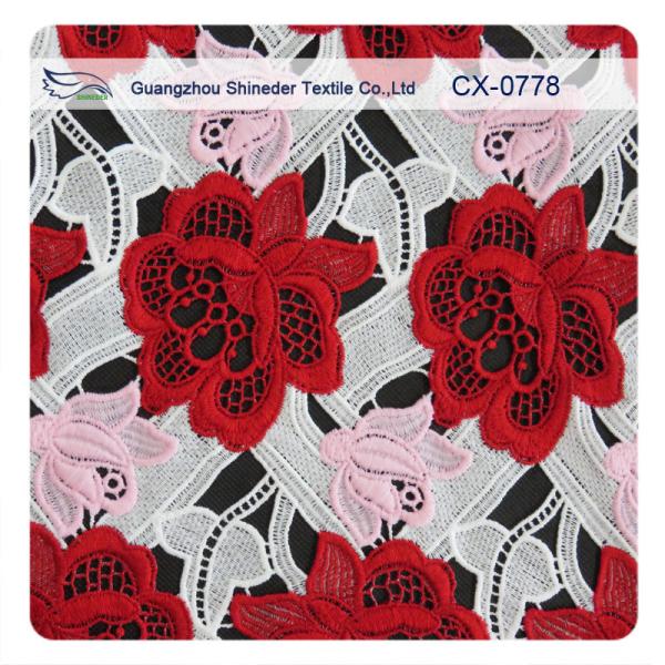 Muti - Color Embroidered Crochet Lace Dressmaking Fabric For Lady