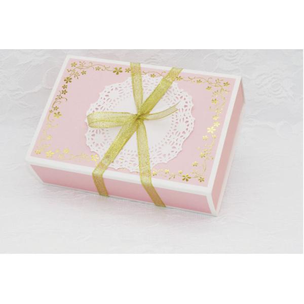 Emballage alimentaire de papier jetable rose d'estampillage d'or pour le cadeau de biscuit