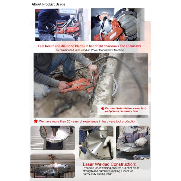 350mm Ring Diamond Concrete Saw Blades for Cutting Concrete, Reinforced Concrete