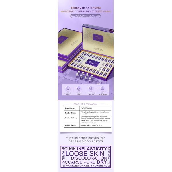 Customizable Anti-Aging Freeze-Dried Serum Polypeptide-Powered New Skin Care Product for Smooth Firm Home Spa Use Face Wrinkles