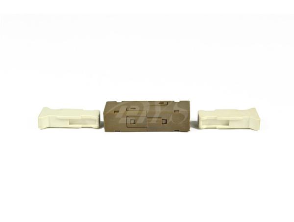 MU to MU Simplex Beige Fiber Optic Adapter For High EMI / RFI Environments