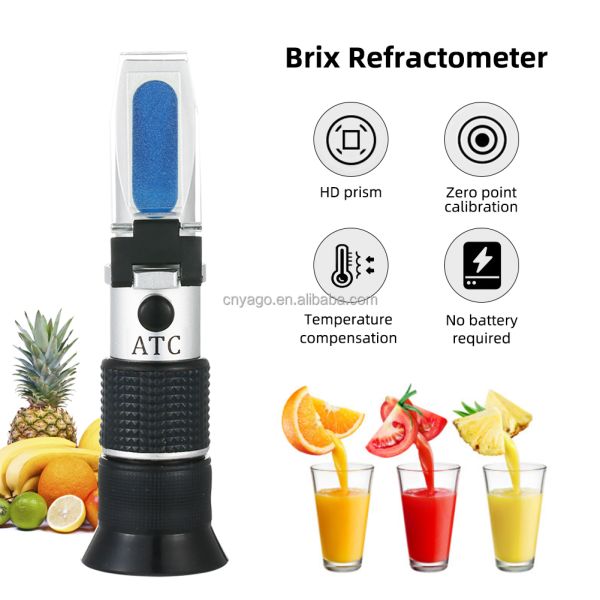 Handheld Wide-range 0-90% Brix Refractometer for Sugar Content Measurement in Food and Beverages