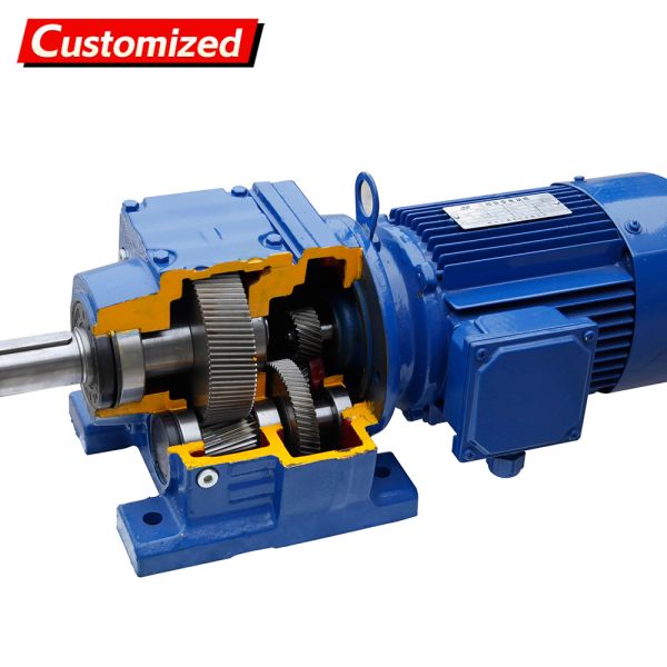 Custom Helical Gearbox and Gear Reducer Motor with Exceptional Wear Resistance Extended Service Life and Compact Design for Industrial Applications