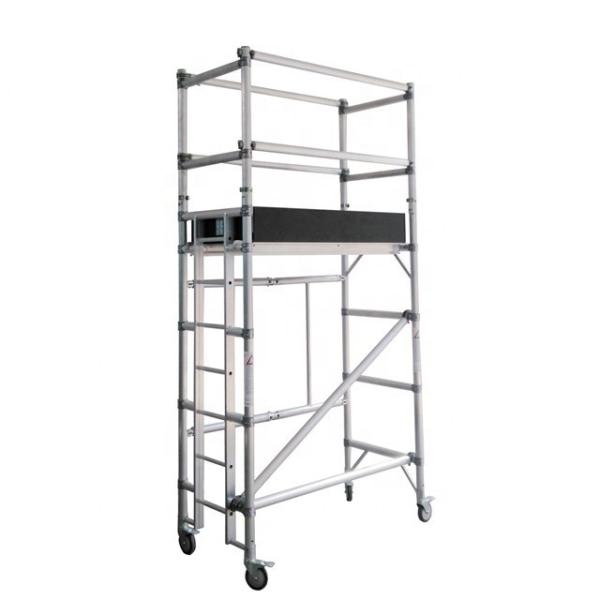 Tour d'échafaudage en aluminium argenté personnalisée Tour d'échafaudage mobile pliable