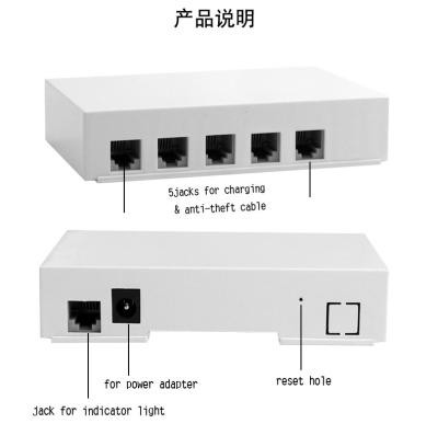 5-port security alarm for display mobile phone, tablet pc, ipad,camera, watch & laptop