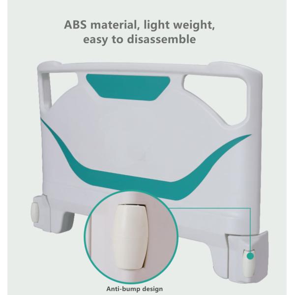 ABS Guardrails Metal Nursing Hospital Adjustable Beds With 4 Castors