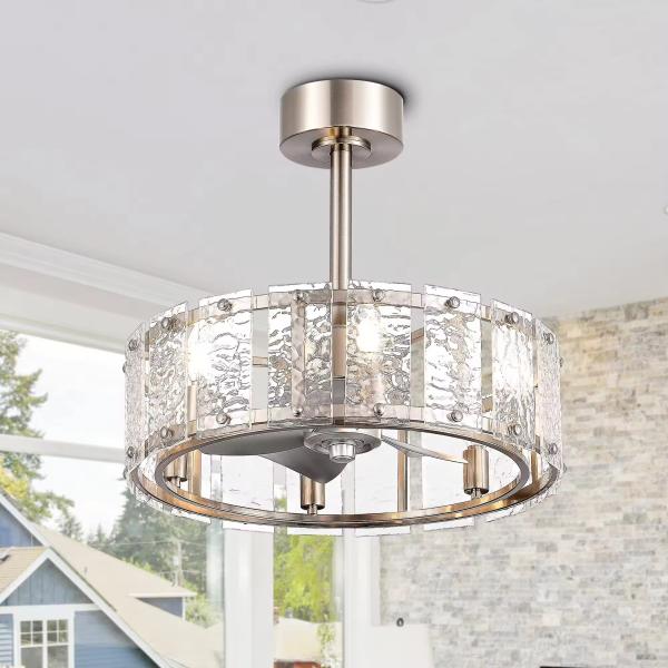 SENKAI Современный роскошный кристаллический люстра круглый светодиодный потолочный светильник для спальни лампа потолочный вентилятор со светом