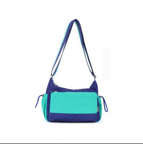 Small Custom Messenger Bags / Ladies Canvas Shoulder Bag Single Strip One Main Zipper Compartment