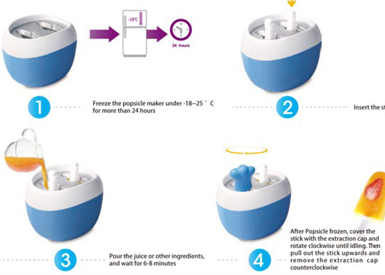 Portable Instant Popsicle Maker 6 PCS Sticks Friendliness Release Tool