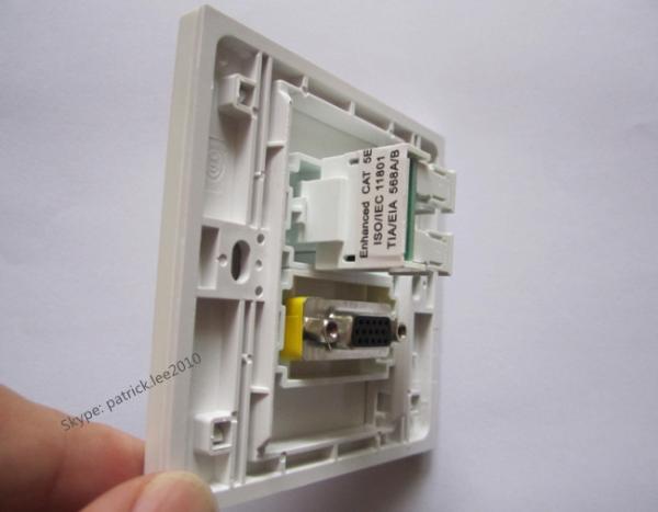 Directly Plug Outlet HDMI + VGA White Wall Socket For Home Store Office Installation
