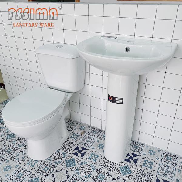 Туалеты сбережения воды керамических санитарных изделий классического стиля Франции двухкусочные с тазом
