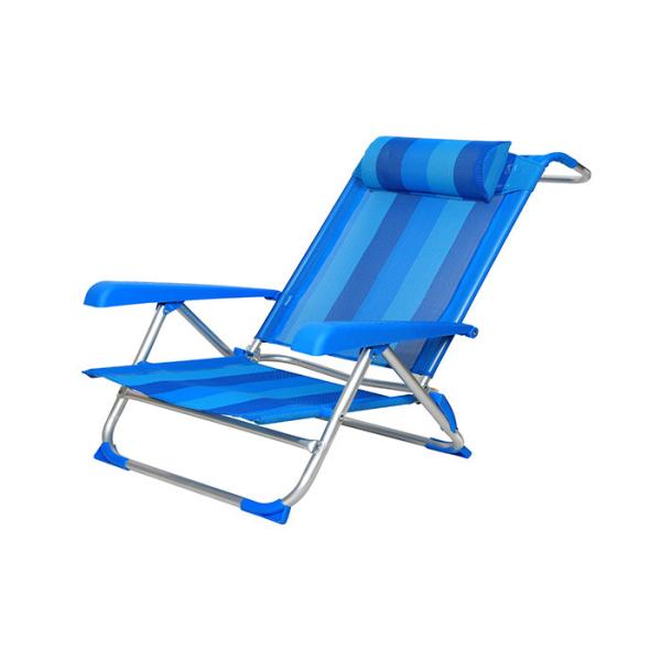 Outdoor Steel Textilene Recliner Garden Chairs Backpack Beach Sand Chair