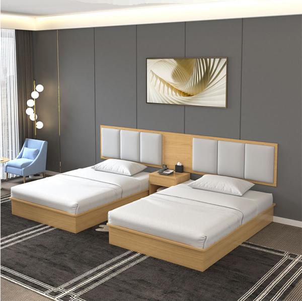 Solid Wooden Hotel Bedroom Furniture Sets , Guest Room Modern Bedroom Suites