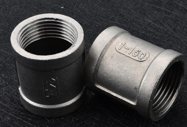 150lbs 1/2 1/4 Bsp Stainless Steel Pipe Fittings Female Threaded Equal Coupling Socket Banded