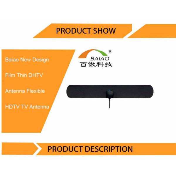 Isdb DVB-T 2-3dBi Ultra Thin Indoor Hdtv Antenna With Adhesive Sticker