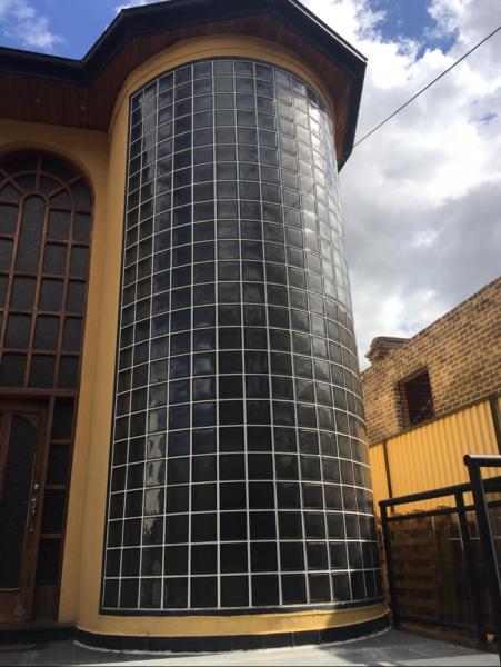 Hot Melt Glass Brick / Block Curtain Wall Light Giving Privacy Energy Insulated