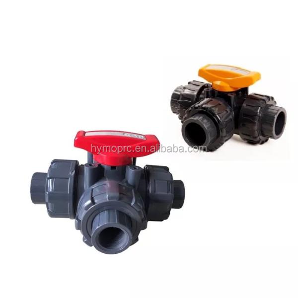 Plumbing Manufacture Plastic 2 Inch 3 Way PVC Ball Valve with Socket End Pressure 1.0MPA