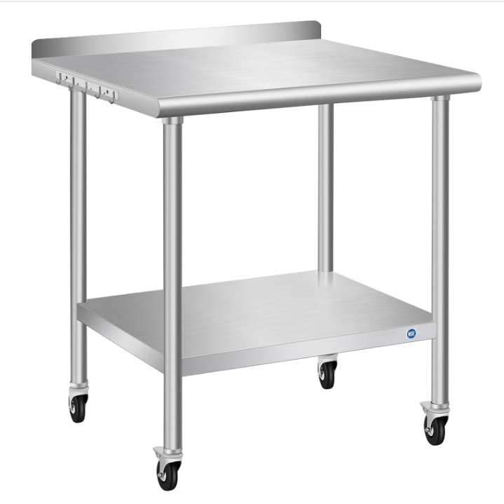 Customizable 304 Stainless Steel Workbench with Adjustable Height Legs and 500 kg/㎡ Load Capacity