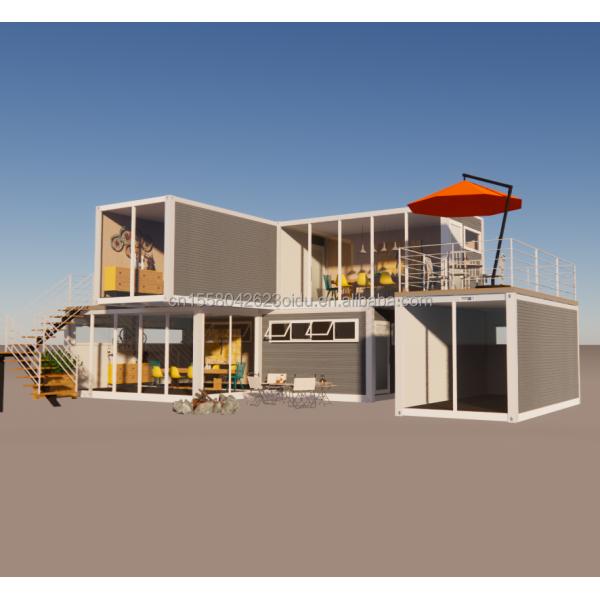 Hotel Prefabricated Foldable Container Shop With Steel Frame Galvanized Steel Bending 180g Material