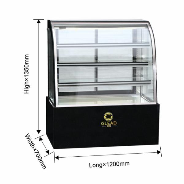 Eficiência Unidade de refrigeração industrial refrigerada a ar 415L Vitrine de bolo 2~8°C Faixa de temperatura