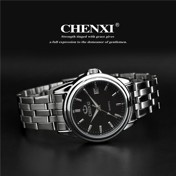 C005A Day& Date Display Calenda Waterproof Wristwatches Man Stainless Steel Big Mens Watch