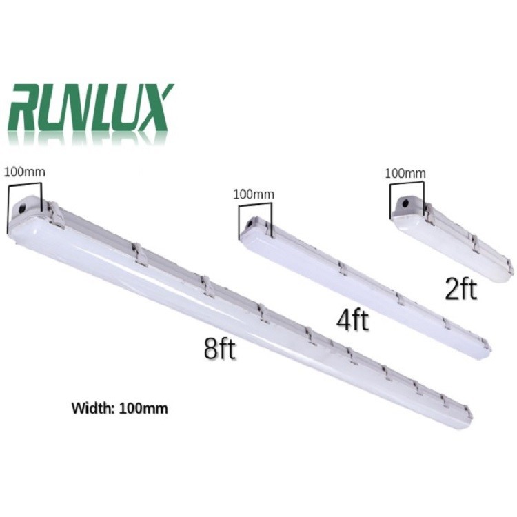 IP66 IK10 LED Vapor Tight Light 2ft/4ft/5ft/8ft Industrial LED Tri Proof Light for Warehouse