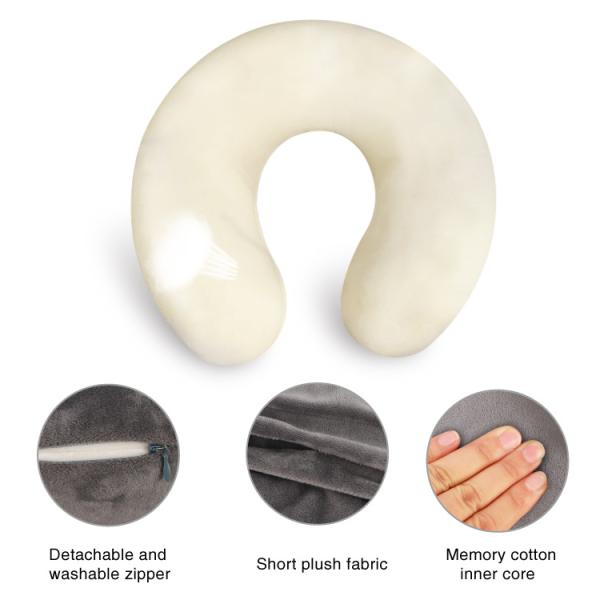 Colorful Custom U-Shape Memory Foam Neck Pillow With Head Hood for Comfortable Travel