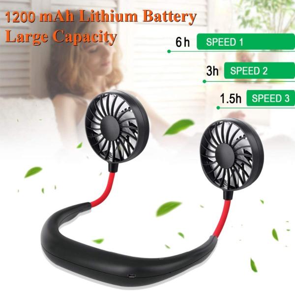 USB Portable Rechargeable Fan Home Appliances Three Speed 1200mAh For Outside Sports