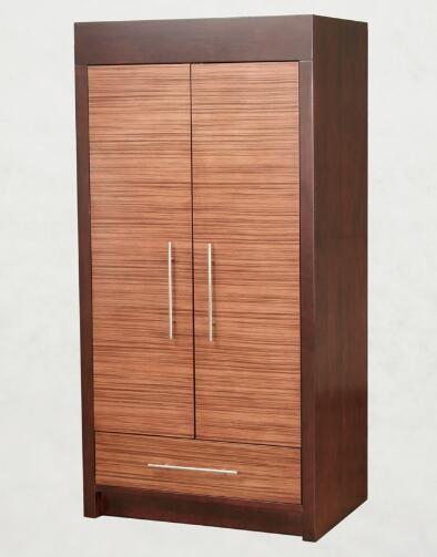 Wooden Two Door Wardrobe Storage Closet With Drawers For Hotel Bedroom