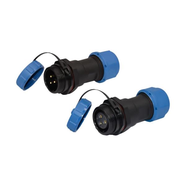 Plastic Waterproof Power Connector SP17 3 Pin Female Connector With Cover
