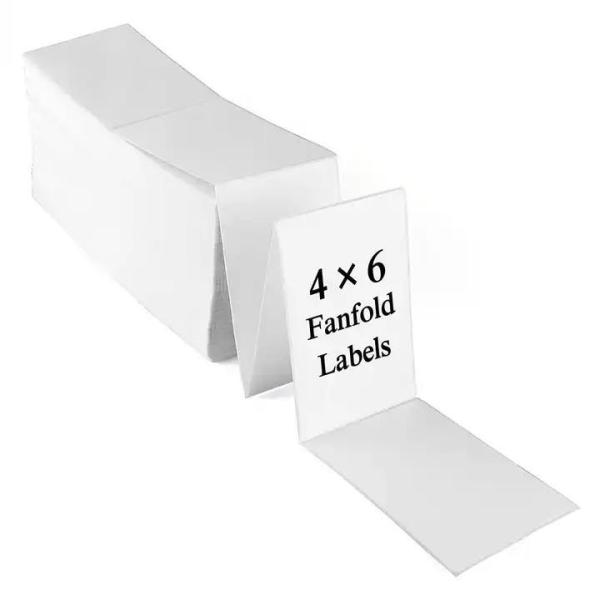 Las etiquetas adhesivas Fanfold Fanfold pegatinas 4 * 6 pulgadas Adhesivas Fanfold Etiquetas de envío pegatina