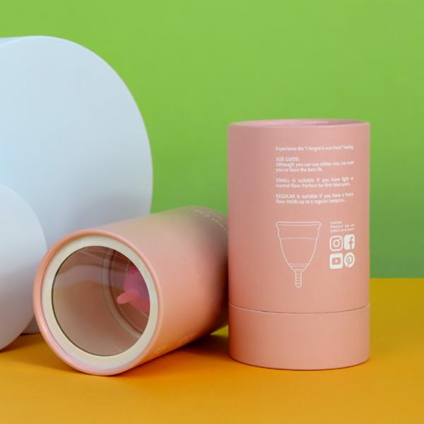 Menstrual Cup Paper Tube Packaging With Window Recyclable Tube for Personal Care