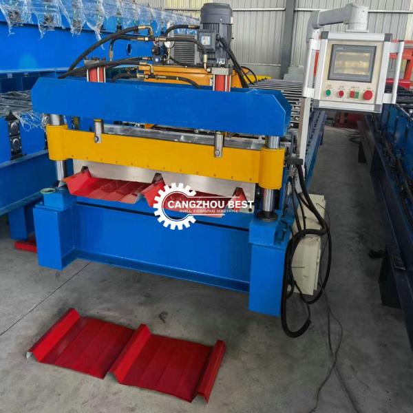 PLC Three Peaks Steel Panel Roll Forming Machine Color Coated Sheet Making Machine