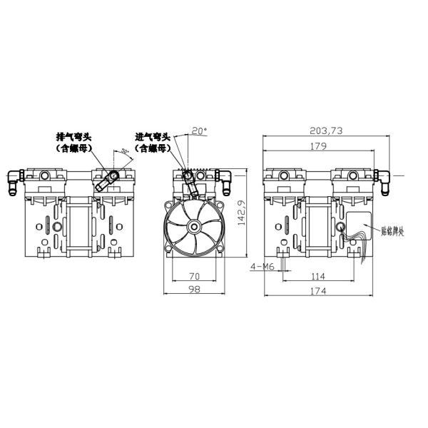 140 Kpa Oilless Air Compressors 220V 50HZ 3L Oxygen Concentrator Air Compressor