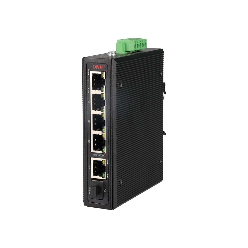 6-port Gigabit Industrial PoE Switch with 30W per Port and Gigabit Access for High-Speed Networking
