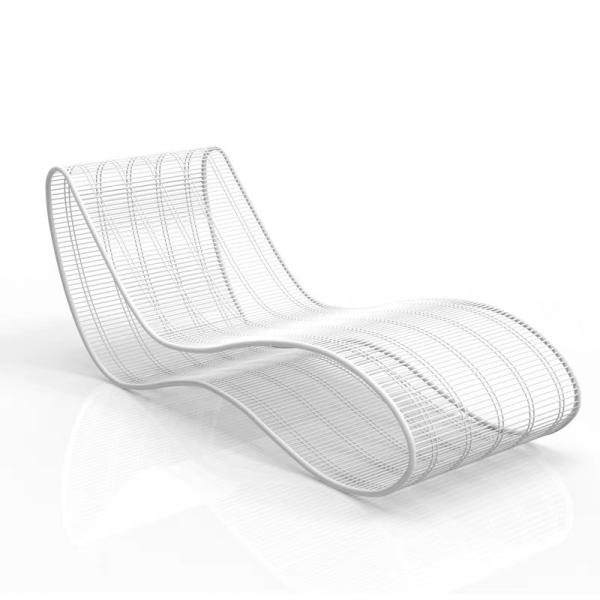 Factory Custom Metal Laying Chair Beach Hotel Pool Patio Leisure Sun Lounger