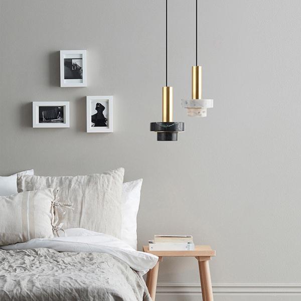 Nordic Bedroom Bed Modern Simple Marble Living Room Light Creative Led Chandelier