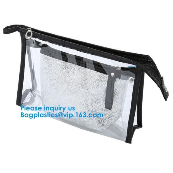 Travel Toiletry Bag Makeup Pouch Durable Carry-On Clear Zipper Small Cosmetics bag Simple Zipper Cosmetic Travel Bag