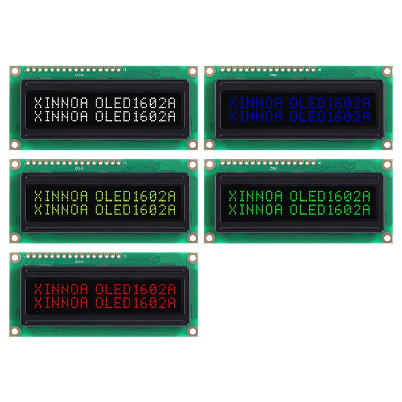OLED1602A Black Film, 16×2 Character OLED LCD Display Module, WS0010-TX, Parallel Interface, 66x16mm View Size, Working Temperature -40+80 Display
