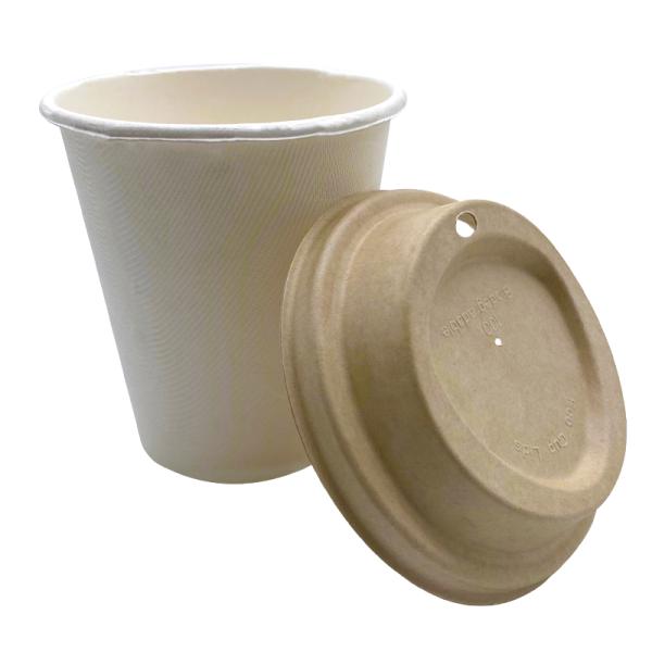 Leakproof Compostable Sugarcane Bagasse Coffee Cup Cap